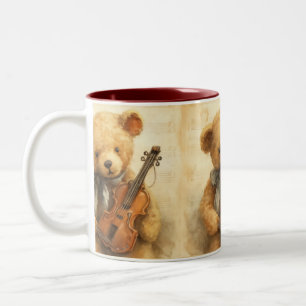 Vintage, müde Violine von Natasha Us Zweifarbige Tasse