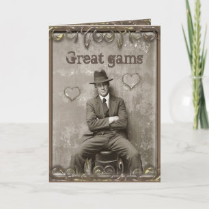 Vintage-Mugshot-Mafia-Mann-Liebe-lustig-romantisch Karte