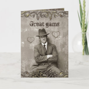 Vintage-Mugshot-Mafia-Mann-Liebe-lustig-romantisch Karte
