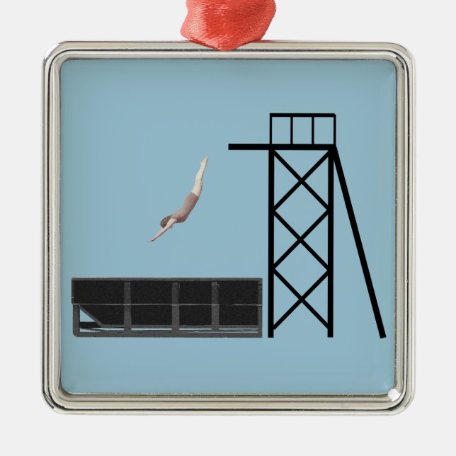 Vintage Müllcontainertauchgeschenke Silbernes Ornament (Vorne)