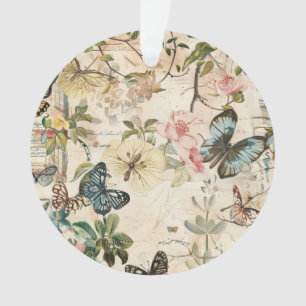 Vintage Multi-Butterfische und Blume Ornament