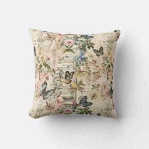Vintage Multi Schmetterlinge und Blumen Kissen