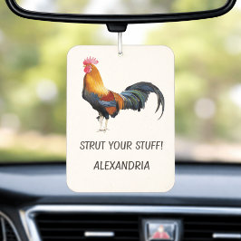 Vintage Multicolored Rooster Strut Your Stuff Name Autolufterfrischer