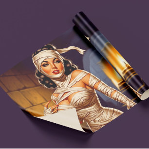 Vintage Mumie Pin-up Geschenkpapier
