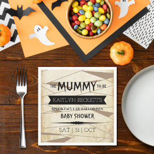 Vintage Mumie wird geboren Halloween-Baby-Party Serviette