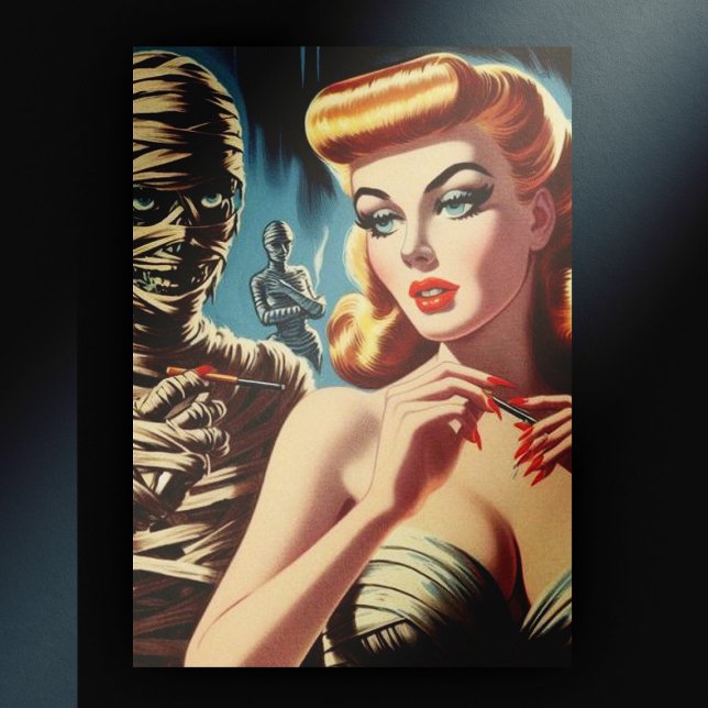 Vintage Mummy Girl Postkarte (Von Creator hochgeladen)