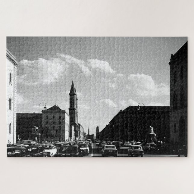 Vintage Münchner Ludwigstraße Puzzle (Horizontal)