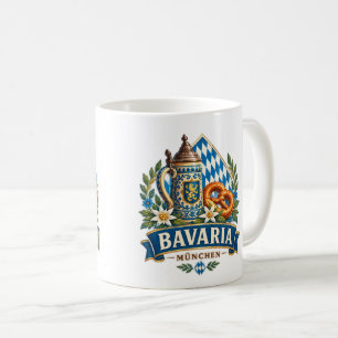 Vintage Münchner Oktoberfest Biertankard aus Bayer Kaffeetasse