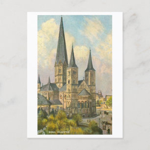 Vintage Münster in Bonn, Deutschland Postkarte