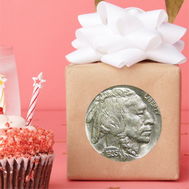 Vintage Münzsammler Indischer Leiter Silber Nickel Runder Aufkleber (Party)