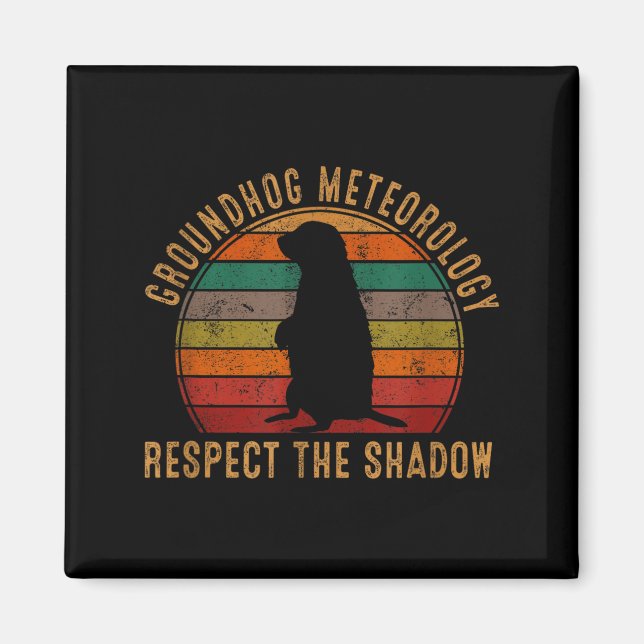 Vintage-Murmeltier-Flüsterer-Silhouette-Geschenk B Magnet (Vorne)