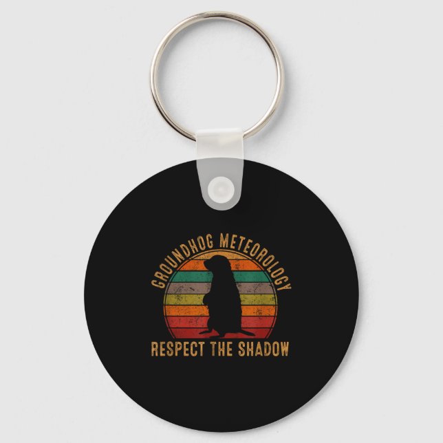 Vintage-Murmeltier-Flüsterer-Silhouette-Geschenk B Schlüsselanhänger (Vorderseite)