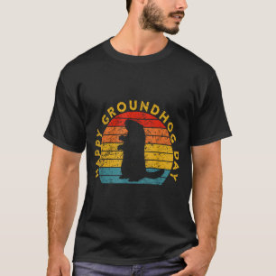 Vintage Murmeltiertag Sonnenuntergang Geschenke Fr T-Shirt