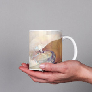 Vintage Muschelmalerei, neutrale Pastelltöne Kaffeetasse