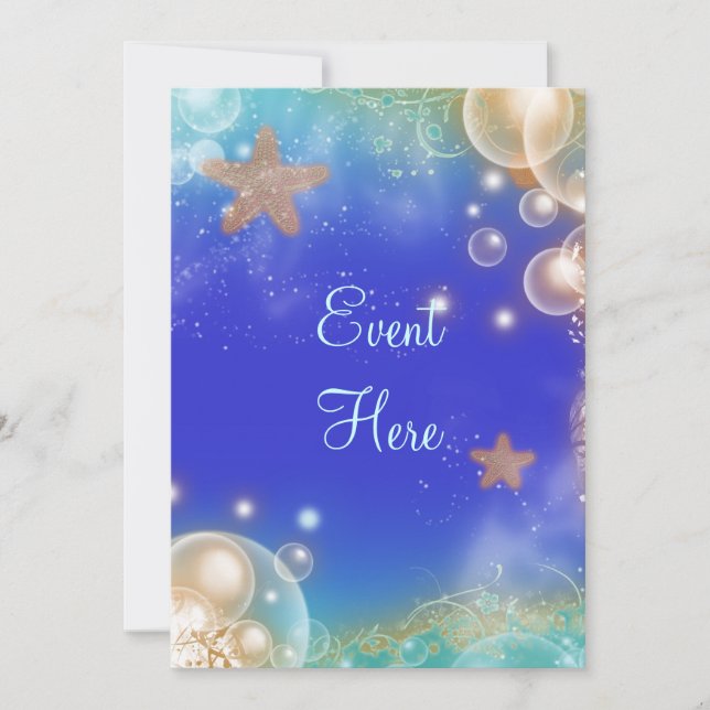 Vintage Muscheln Einladung (Vorderseite)