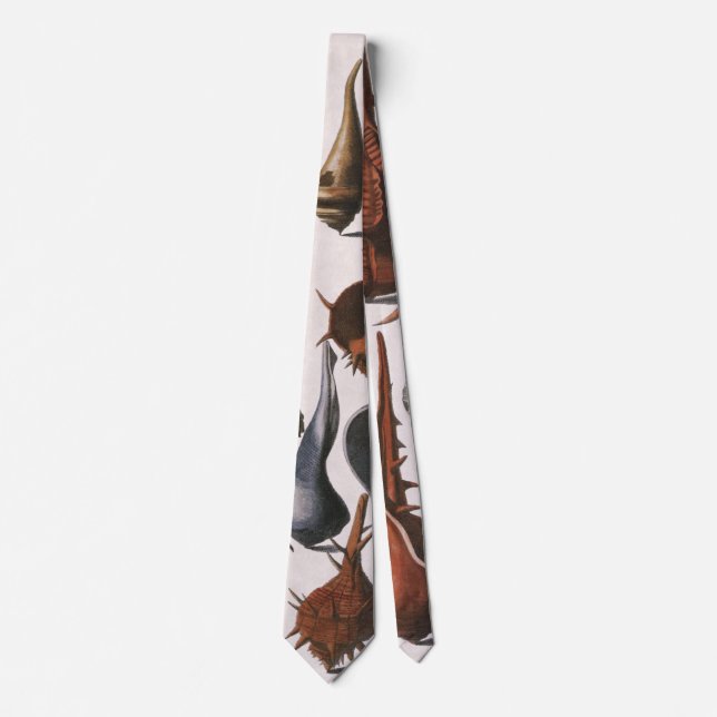 Vintage Muscheln, marines Leben, Muscheln im Ozean Krawatte (Vorderseite)