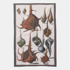 Vintage Muscheln, Meereslebewesen Muscheln Geschirrtuch