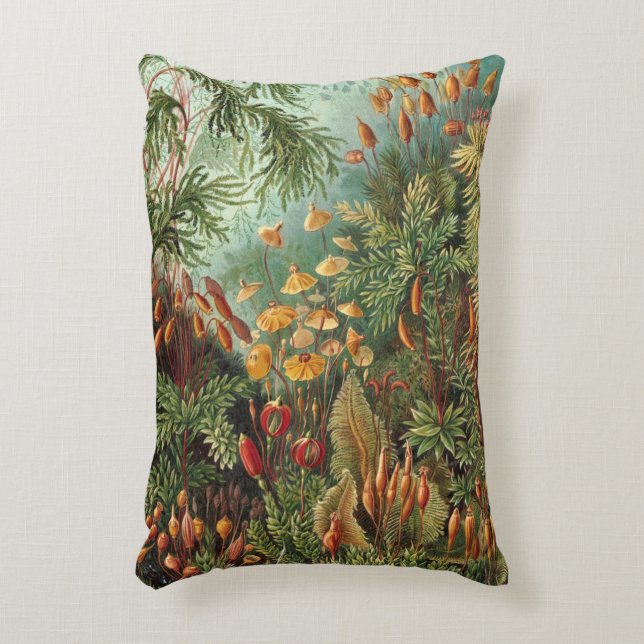 Vintage Muscinae, Moss-Pflanze von Ernst Haeckel Dekokissen (Vorderseite(Vertikal))