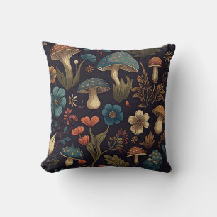 Vintage Mushroom-Blume Design Art Kissen