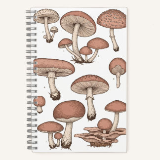 Vintage Mushrooms Notebook Notizbuch