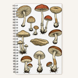 Vintage Mushrooms Notebook Notizbuch