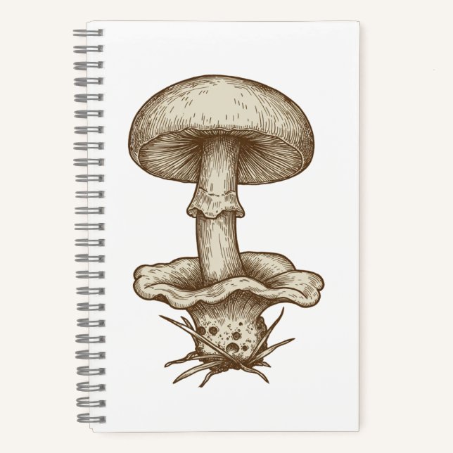 Vintage Mushrooms Notebook Notizbuch (Vorderseite)