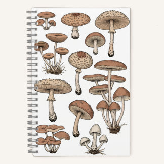 Vintage Mushrooms Notebook Notizbuch
