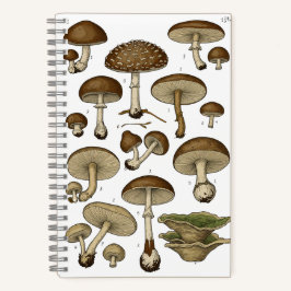 Vintage Mushrooms Notebook Notizbuch