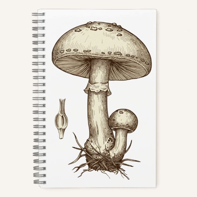 Vintage Mushrooms Notizbuch (Vorderseite)