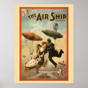 Vintage Musical-Comedy The Air Ship klein Poster