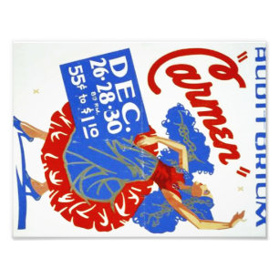 Vintage Musical Theatre "Carmen" WPA Plakat Fotodruck