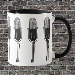 Vintage Musik, altmodisches Retro-Mikrofon Tasse