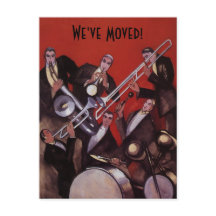 Vintage Musik Art Deco Jazz Band Adressenänderung