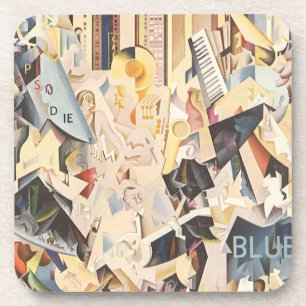 Vintage-Musik, Art Deco Jazz, Rhapsodie in Blau Getränkeuntersetzer