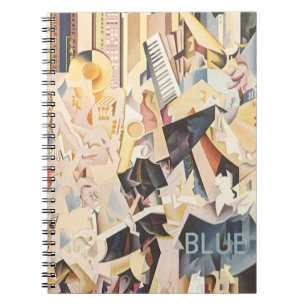 Vintage-Musik, Art Deco Jazz, Rhapsodie in Blau Notizblock