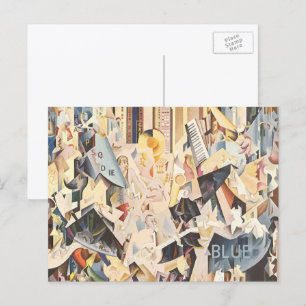 Vintage-Musik, Art Deco Jazz, Rhapsodie in Blau Postkarte