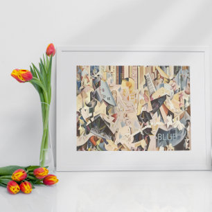 Vintage Musik, Art Deco Jazz, Rhapsody in Blue Poster