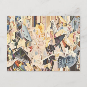 Vintage Musik, Art Deco Jazz, Rhapsody in Blue Postkarte