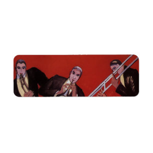Vintage Musik, Art Deco Musical Jazz Band Jamming