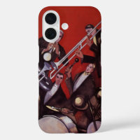 Vintage Musik, Art Deco Musical Jazz Band Jamming