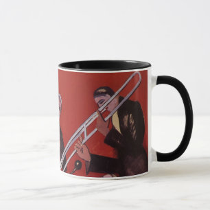 Vintage Musik, Art Deco Musical Jazz Band Jamming Tasse