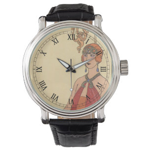 Vintage-Musik, Art Deco Pianist Musiker Sänger Armbanduhr