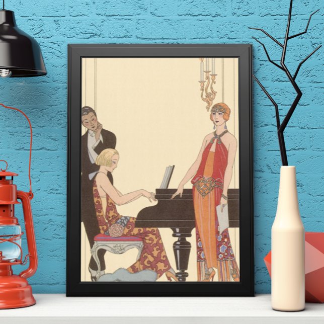 Vintage Musik, Art Deco Pianist Musiker Sänger Poster (Von Creator hochgeladen)