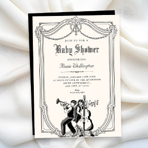 Vintage-Musik-Baby-Party Einladung