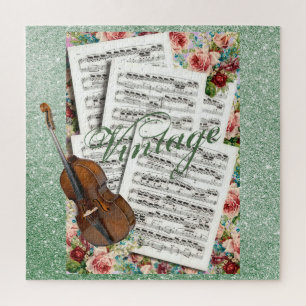 Vintage Musik & Blumen Puzzle