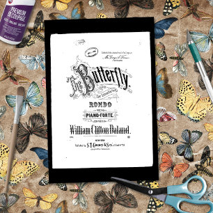 Vintage Musik Der Schmetterling Seidenpapier