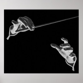 Vintage Musik, Die Hände des Dirigenten mit einem  Poster