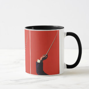 Vintage-Musik, Dirigentenhand hält einen Taktstock Tasse