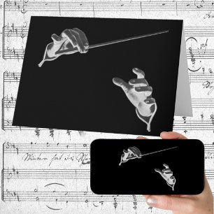 Vintage-Musik, Dirigentenhände mit einem Taktstock Karte