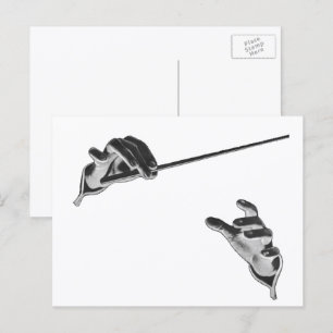 Vintage-Musik, Dirigentenhände mit einem Taktstock Postkarte